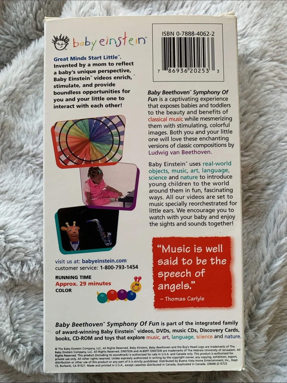 Baby Beethoven Symphony of Fun — Orange Giraffe Kids VHS Disney Co. DVD.